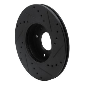 Infiniti G20 Brake Rotor (1) - Front Left - R1 Concepts - Drilled & Slotted - Black - `93-`06